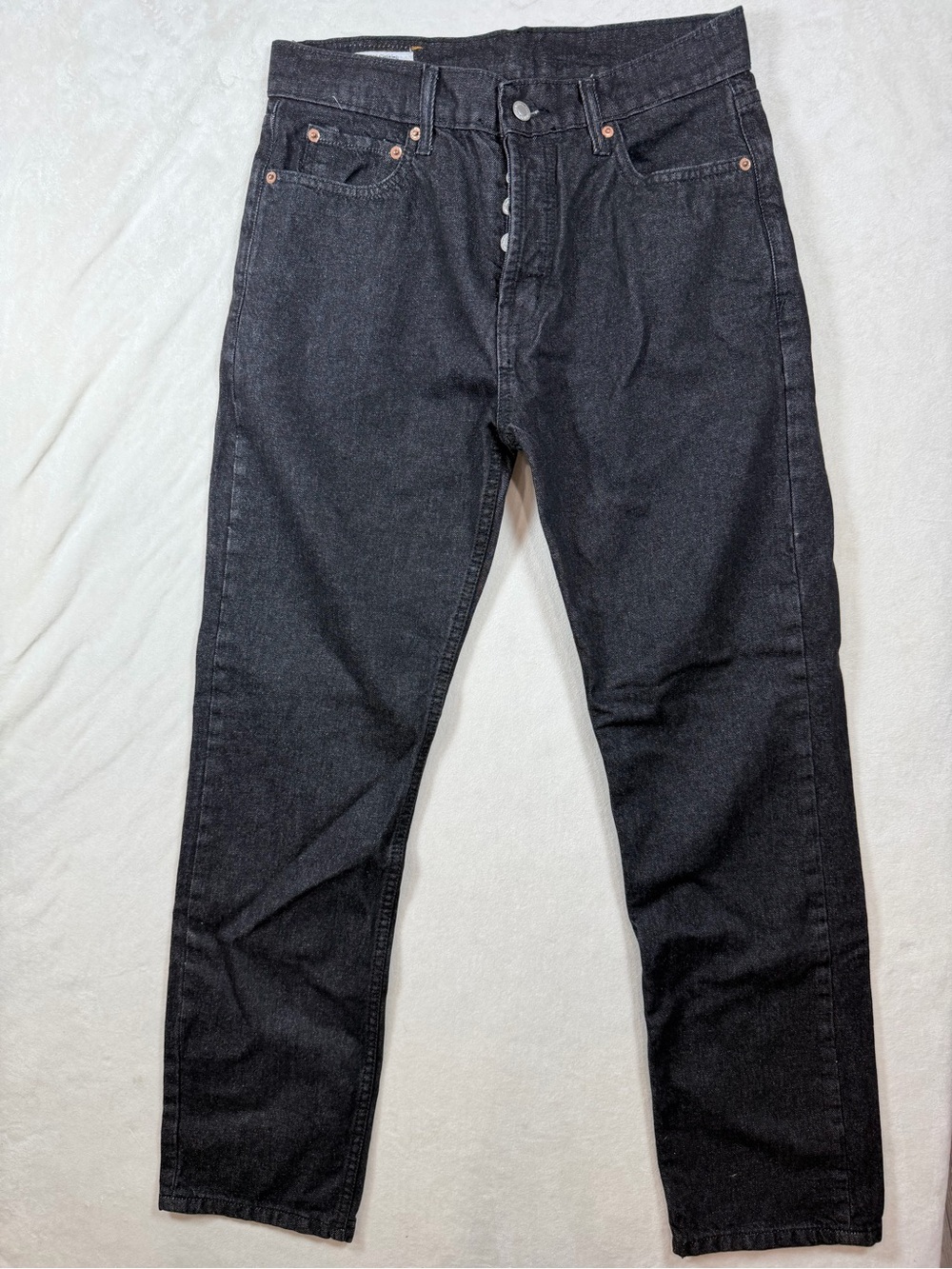 New Levi's Big E 501 32W 30L Black Slim Straight Jeans Original